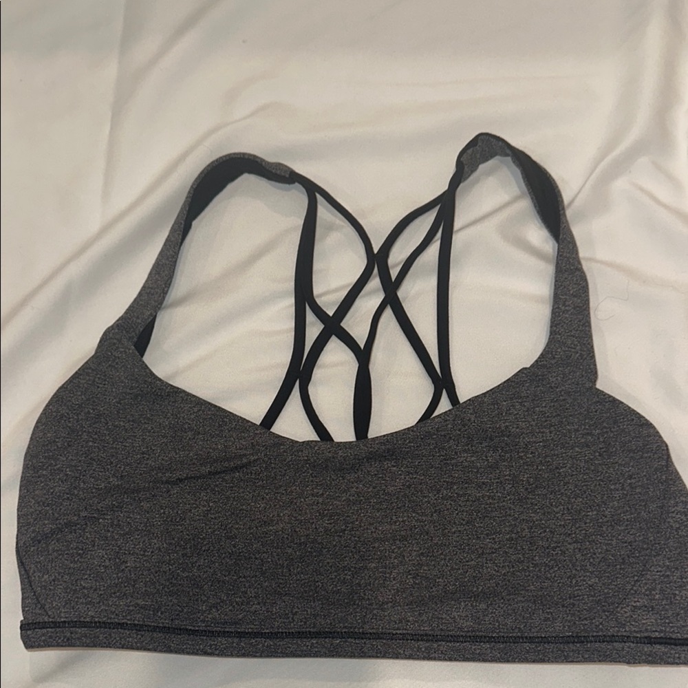 Black and Gray Strappy Sports Bra size 6 Lululemon.